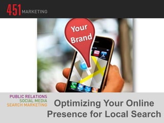 Optimizing Your Online
Presence for Local Search
 