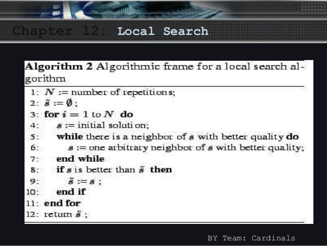 Local search algorithms