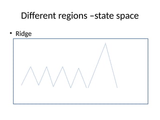 Different regions –state space
• Ridge
 