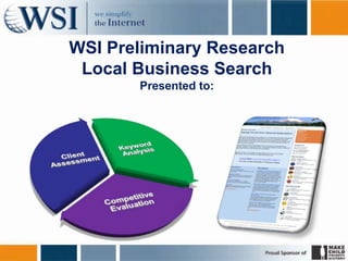 WSI Preliminary ResearchLocal Business SearchPresented to:,[object Object]