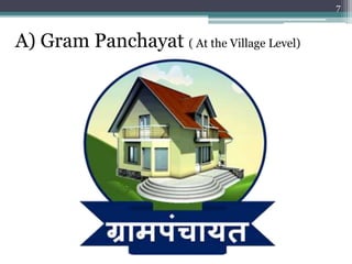 7
A) Gram Panchayat ( At the Village Level)
 