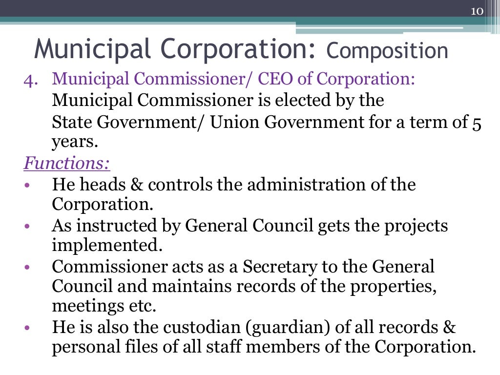 Local Self Government Urban Local Institutions