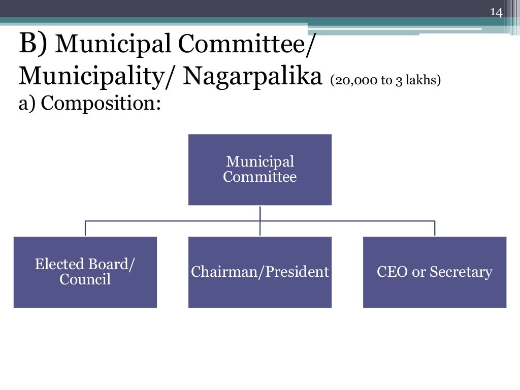Local Self Government Urban Local Institutions