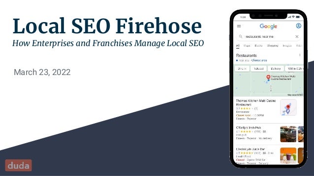 Local SEO Firehose
How Enterprises and Franchises Manage Local SEO
March 23, 2022
 
