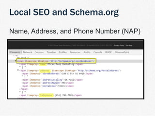 | TDM Customer Journey 22
Name, Address, and Phone Number (NAP)
Local SEO and Schema.org
 