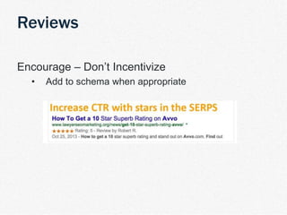 | TDM Customer Journey 29
Encourage – Don’t Incentivize
• Add to schema when appropriate
Reviews
 
