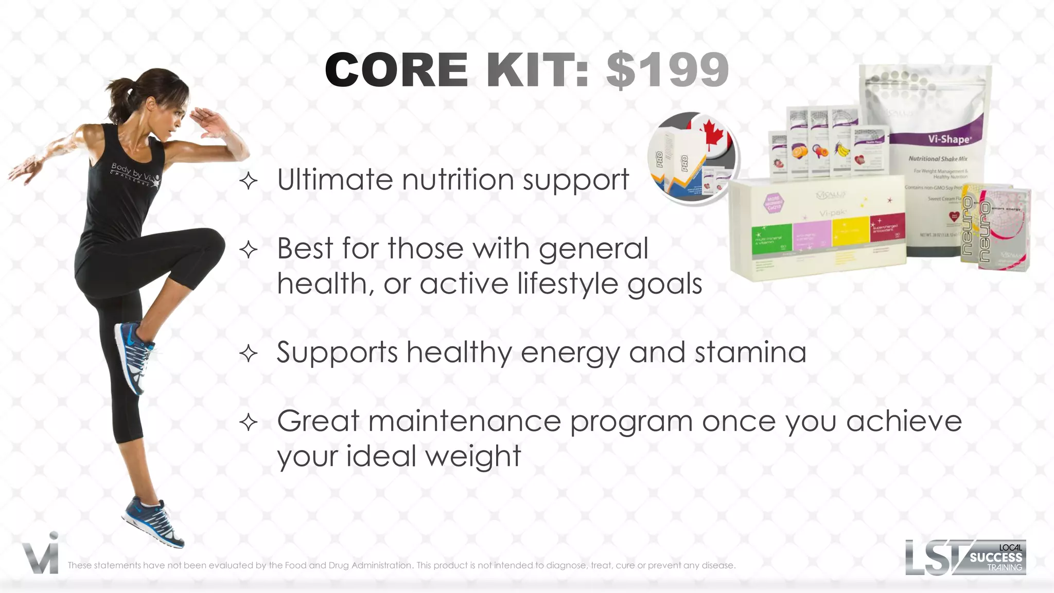  Ultimate nutrition support

                                        Best for those with general
                                                health, or active lifestyle goals

                                        Supports healthy energy and stamina

                                        Great maintenance program once you achieve
                                                your ideal weight


These statements have not been evaluated by the Food and Drug Administration. This product is not intended to diagnose, treat, cure or prevent any disease.
 