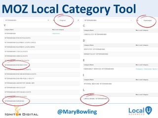 MOZ Local Category Tool
@MaryBowling
 