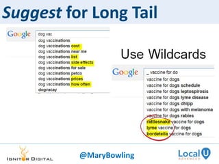 Suggest for Long Tail
@MaryBowling
 