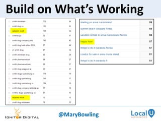 Build on What’s Working
@MaryBowling
 