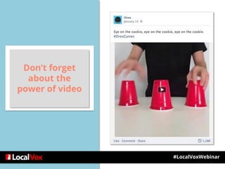 Don’t forget
about the
power of video
#LocalVoxWebinar
 