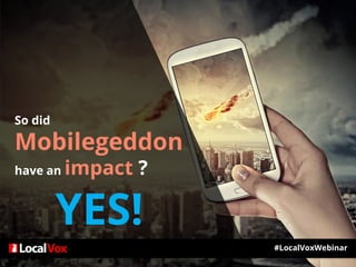 So did
Mobilegeddon
have an impact ?
YES!
#LocalVoxWebinar
 