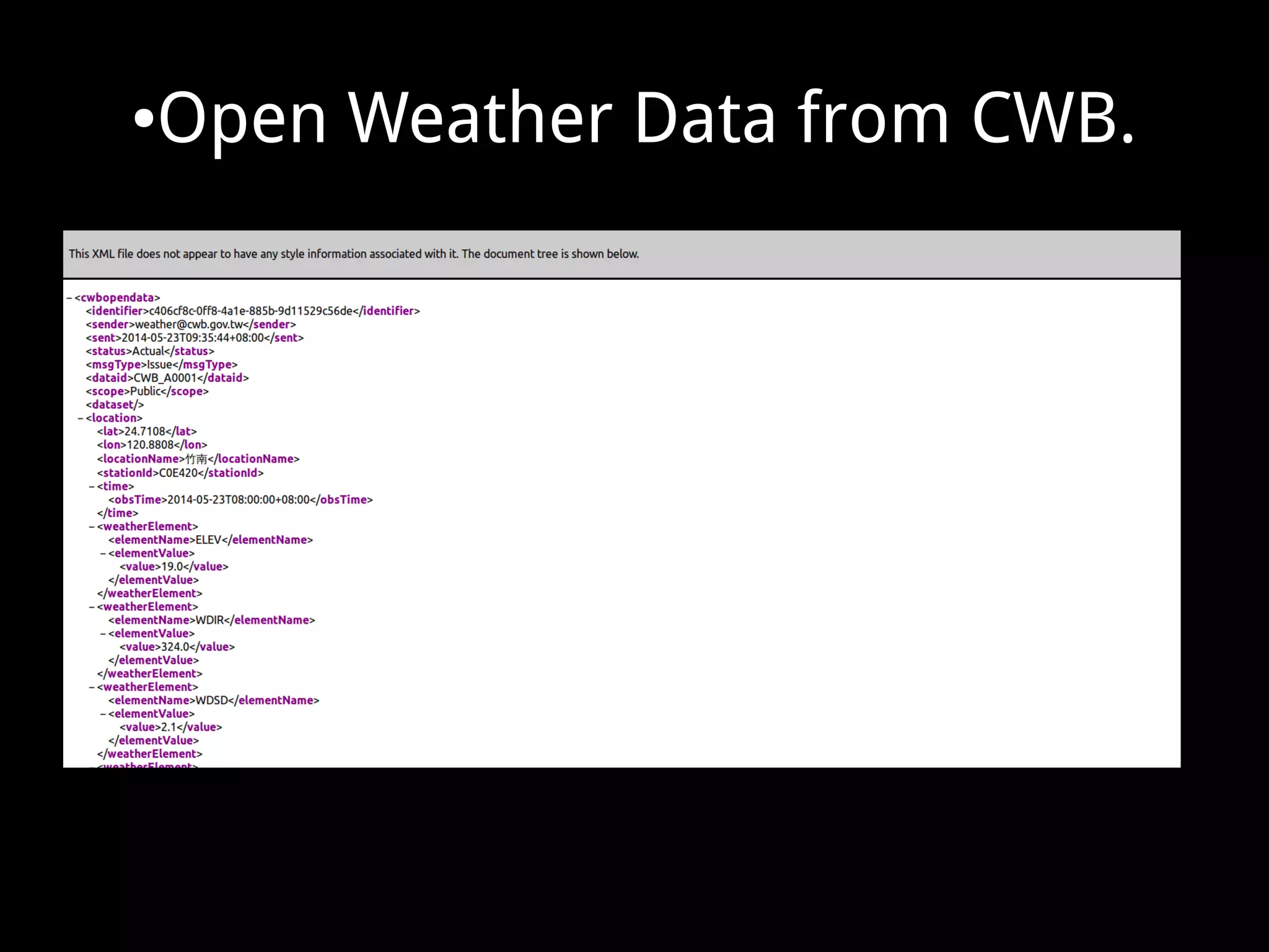 ●Open Weather Data from CWB.
 