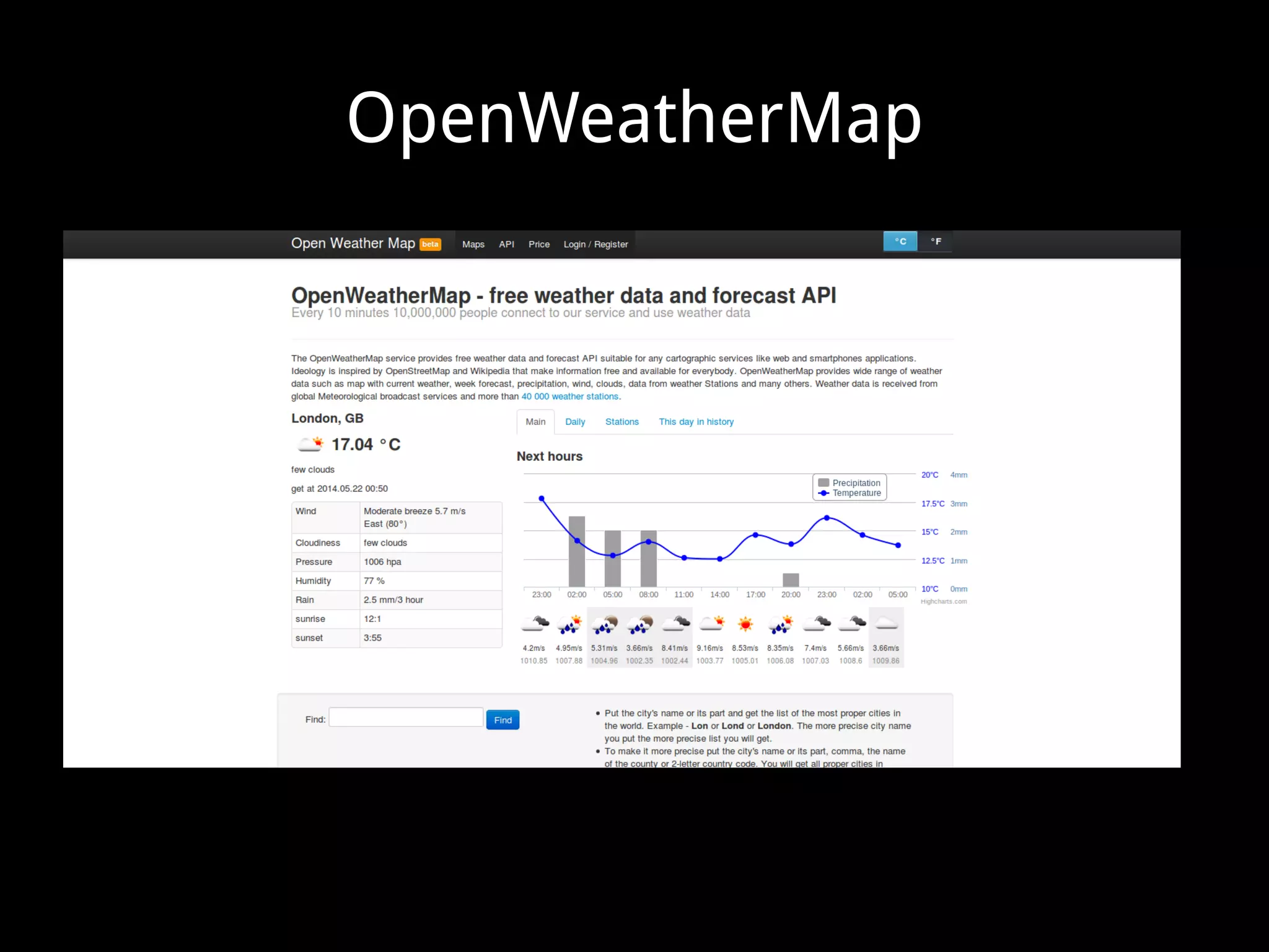 OpenWeatherMap
 