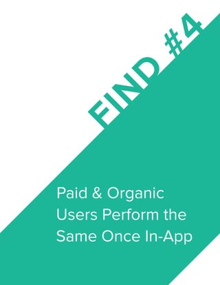 FIN
D
#4Paid & Organic 	
		 Users Perform the 				
			 Same Once In-App
 