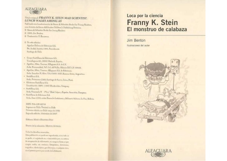 Loca Por La Ciencia Franny K Stein El Monstruo De Calabaza