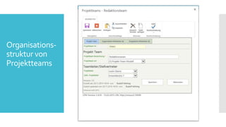 Organisations-
struktur von
Projektteams
 