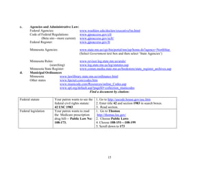 Locating Legal  Information On The Web