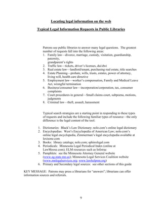 Locating Legal  Information On The Web