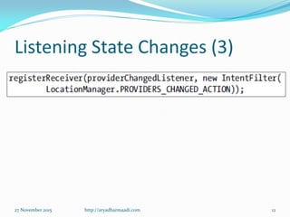Listening State Changes (3)
27 November 2015 http://aryadharmaadi.com 12
 