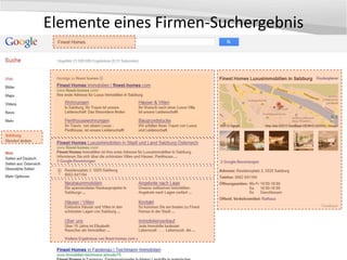 Elemente eines Firmen-Suchergebnis
 