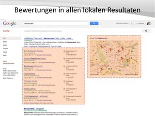 Bewertungen in allen lokalen Resultaten
 