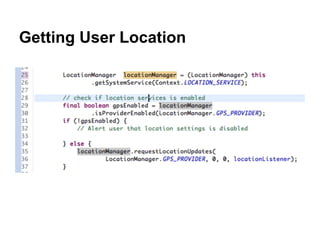 Getting User Location
 