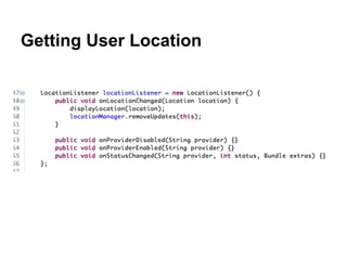 Getting User Location
 