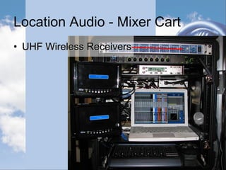 Location Audio - History
• Nagra Reel to Reel Recorders
 Monaural (single track) recording
 ¼” Tape on 5” or 7” reels at 7.5-15 IPS
 Popular from the 1950’s through the 1990’s
 Fairly expensive
 