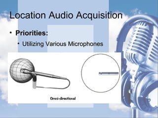 Location Audio - Mixer Cart
• UHF Wireless ReceiversUHF Wireless Receivers
• UHF Wireless TunersUHF Wireless Tuners
• HDR Backup RecorderHDR Backup Recorder
• Camera #1 MonitorCamera #1 Monitor
• Computer MonitorComputer Monitor
 