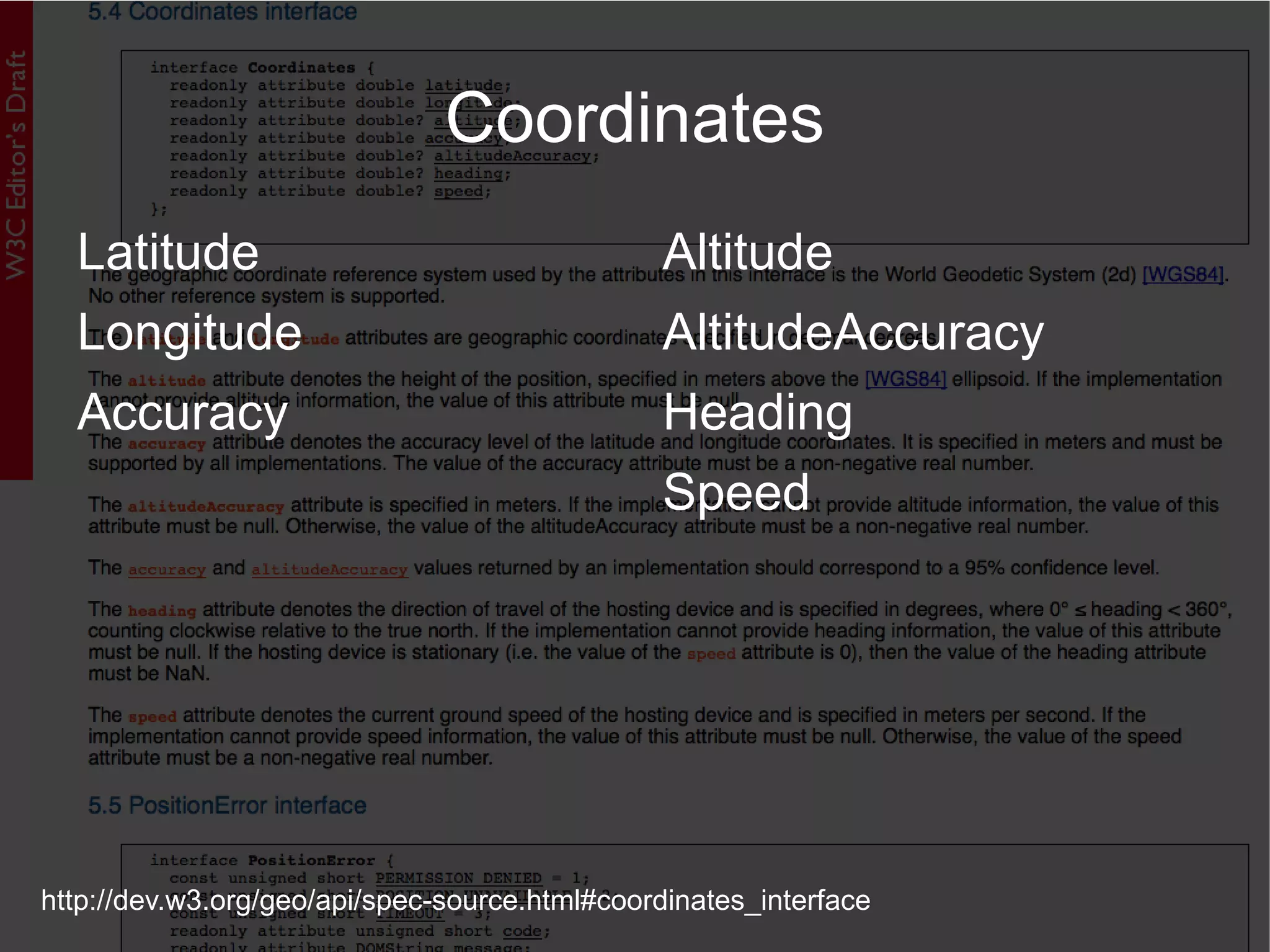 http://dev.w3.org/geo/api/spec-source.html#coordinates_interface Coordinates Latitude 