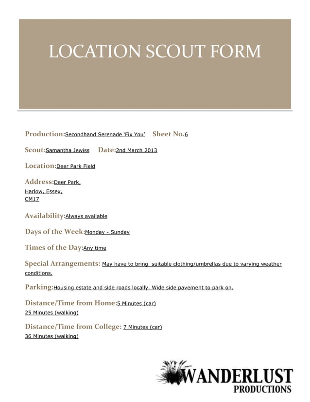 Location form deer park PDF