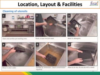 Location, Layout & Facilities
Cleaning of utensils
55
 
