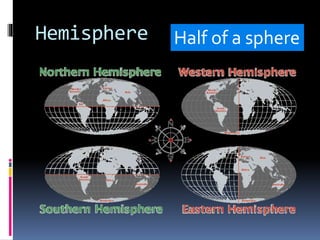 Hemisphere Half of a sphere
 