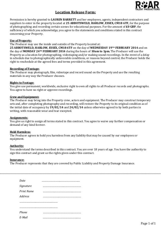 location release form my house employee information release form