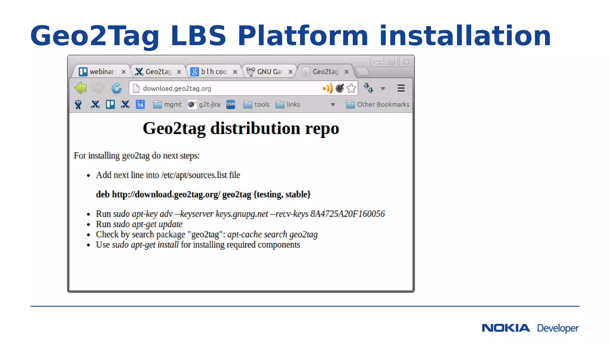Geo2Tag LBS Platform installation
 