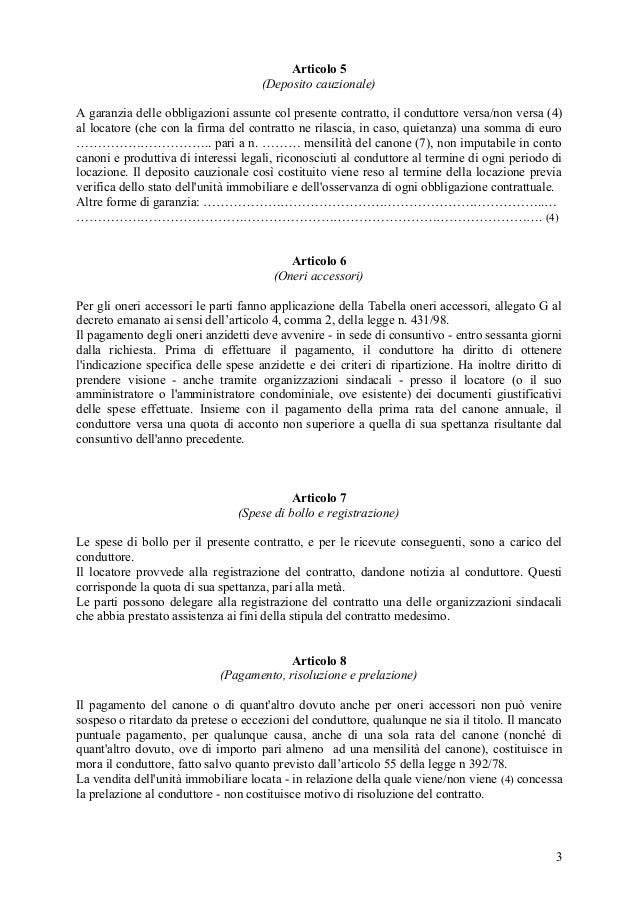 Locazione Transitoria Modello Contratto