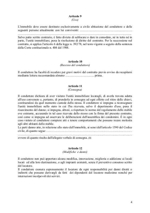 Locazione Transitoria Modello Contratto