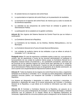 Locgr ley orgánica de la contraloria general de la república y el ...