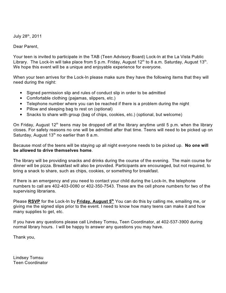 examples of permission slips