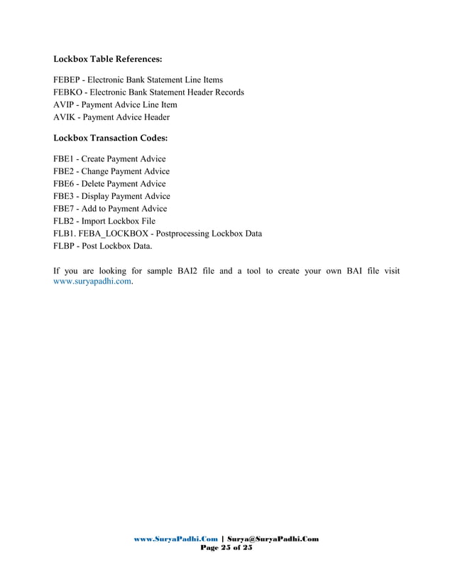 SAP Lock Box Process