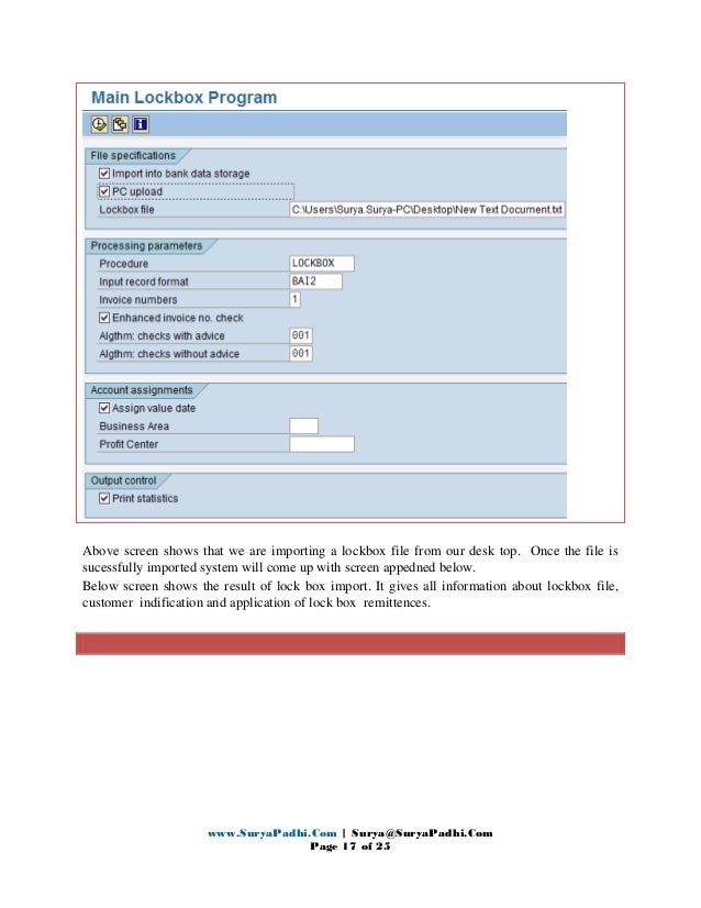 SAP Lock Box Process