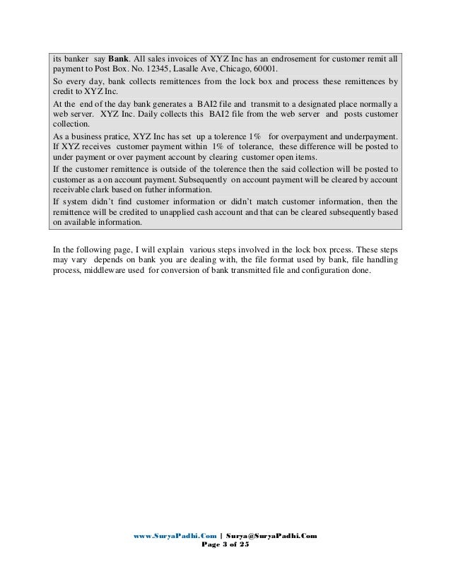 SAP Lock Box Process