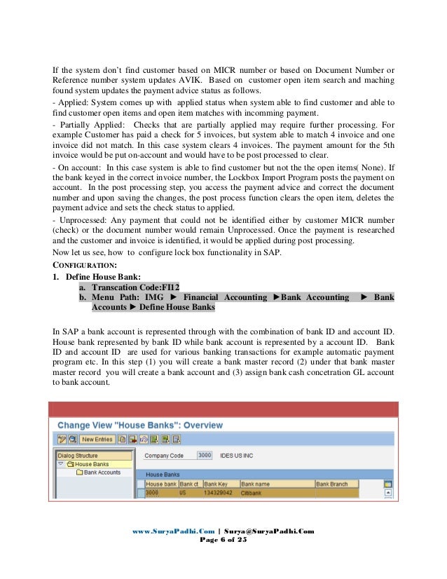 SAP Lock Box Process
