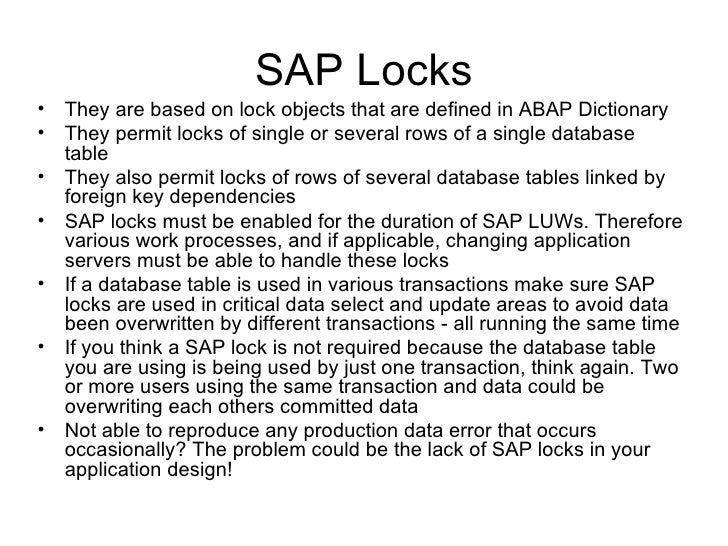 SAP ABAP Lock concept and enqueue