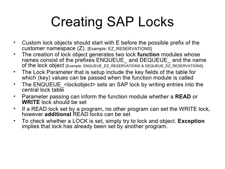 SAP ABAP Lock concept and enqueue