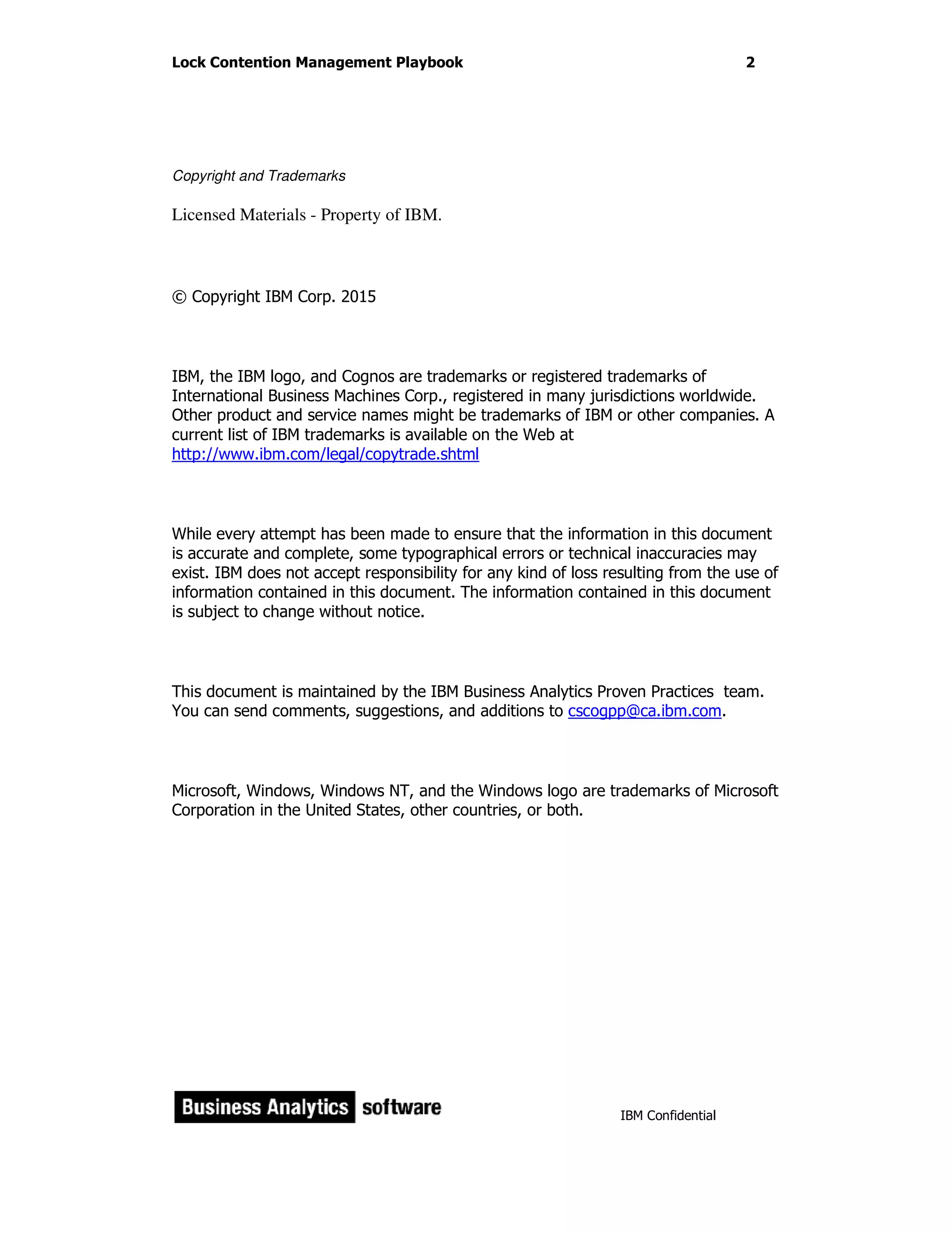 TM1 Planning Analytics Locking Contention Guide PDF