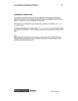 TM1 Planning Analytics - Locking Contention Guide | PDF