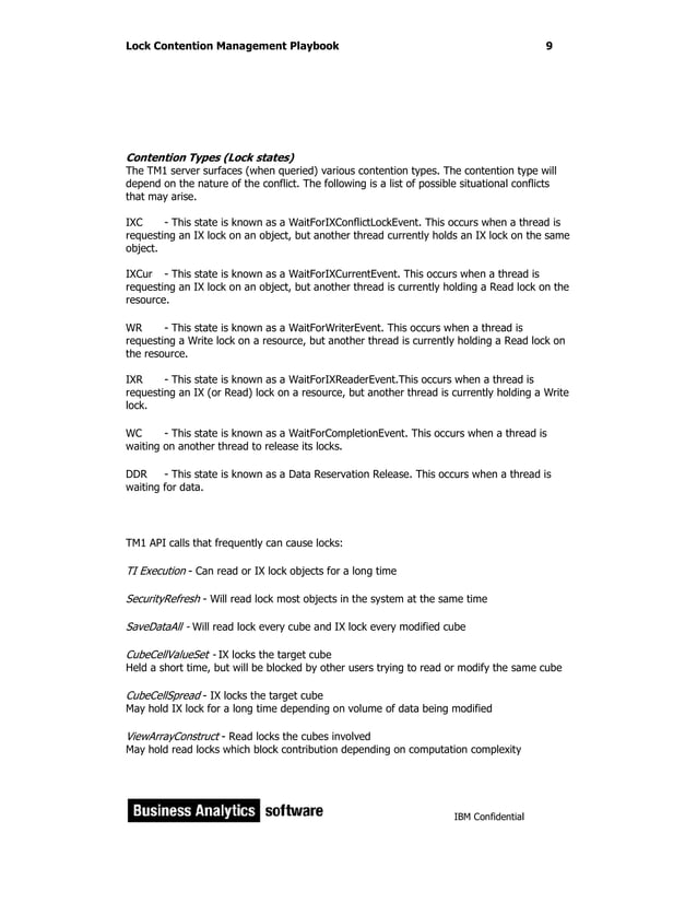 TM1 Planning Analytics Locking Contention Guide