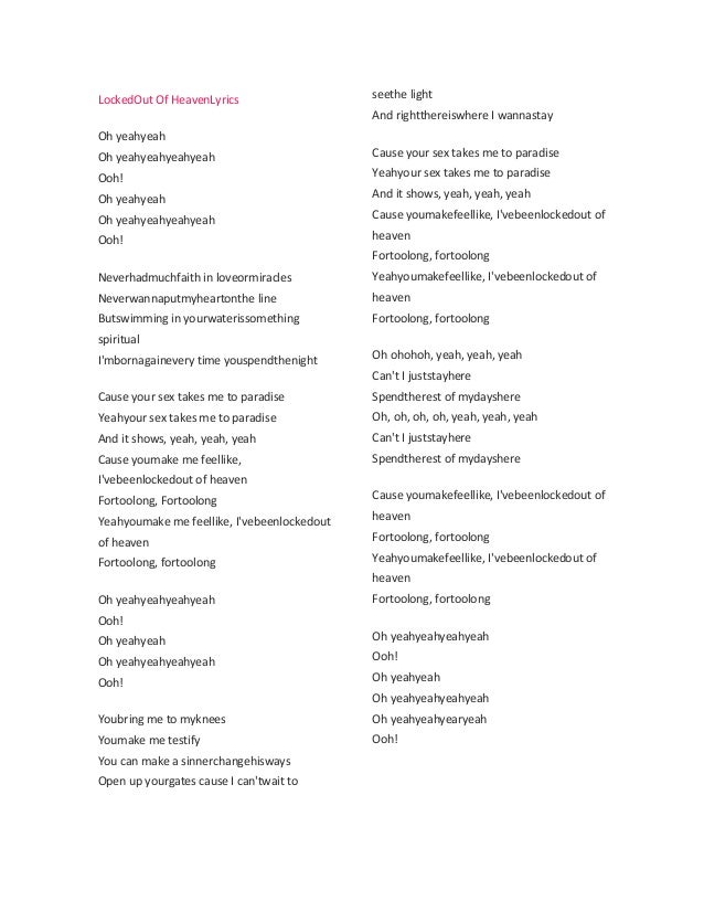 Locked Out Of Heaven Lyrics